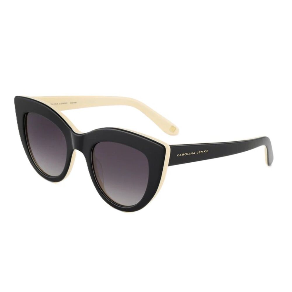 Carolina Lemke 'Sarah' Oversized Black & White Cat Eye Sunglasses - New in Box - Picture 2 of 6